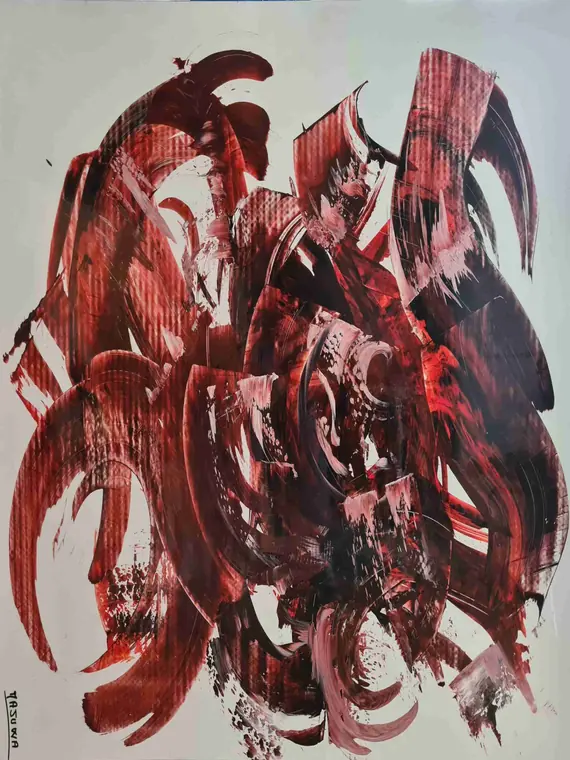 Tableau abstrait contemporain 212, 160 × 120 cm, finition laquée - Majuwa, Michèle Quil