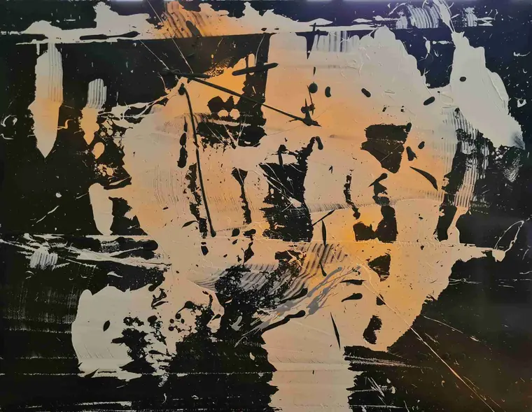 Tableau abstrait contemporain 214, 160 × 120 cm, finition laquée - Majuwa, Michèle Quil