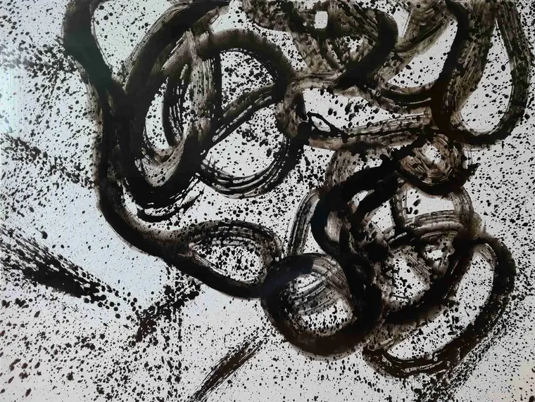 Tableau abstrait contemporain 221, 160 × 120 cm, finition laquée - Majuwa, Michèle Quil