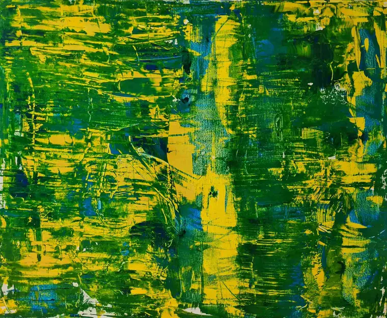 Tableau abstrait contemporain 225, 160 × 120 cm, finition laquée - Majuwa, Michèle Quil