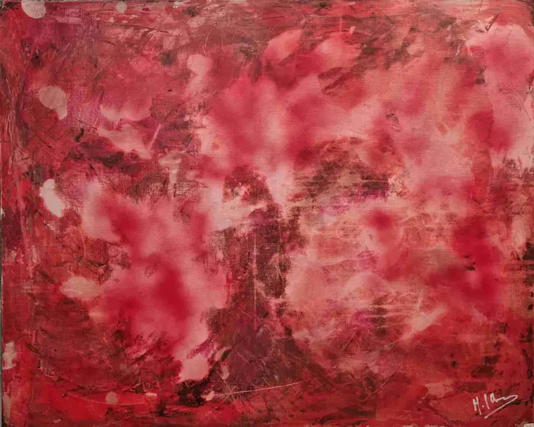Tableau abstrait contemporain 232, 81 × 100 cm, finition laquée - Majuwa, Michèle Quil