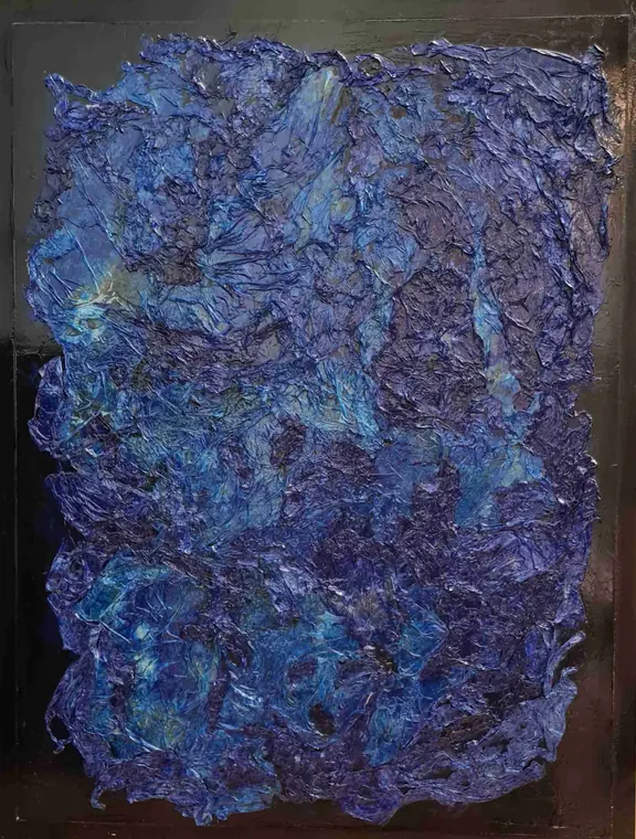 Tableau abstrait contemporain 234, 65 × 88 cm, finition laquée - Majuwa, Michèle Quil