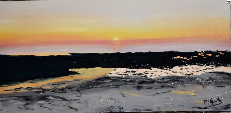 Tableau abstrait contemporain paysage - Majuwa (Michèle Quil), artiste peintre à Villers-lès-Nancy