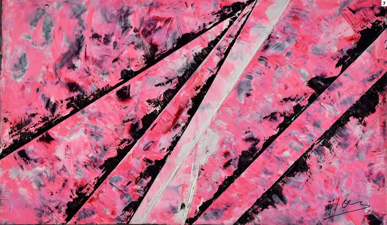 Tableau abstrait contemporain paysage - Majuwa (Michèle Quil), artiste peintre à Villers-lès-Nancy