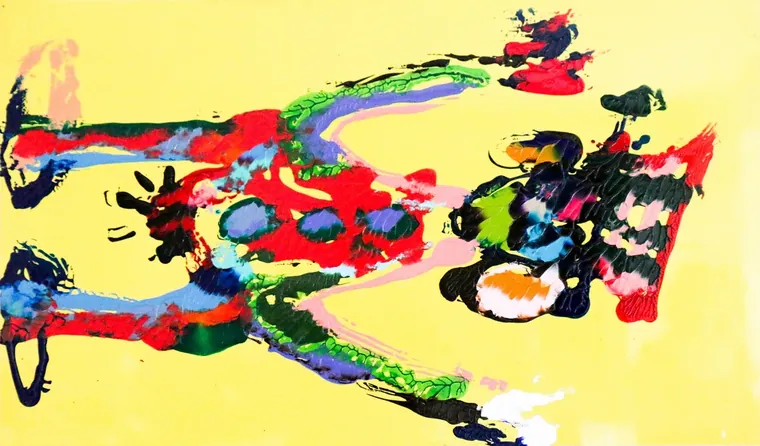 Tableau abstrait contemporain paysage - Majuwa (Michèle Quil), artiste peintre à Villers-lès-Nancy