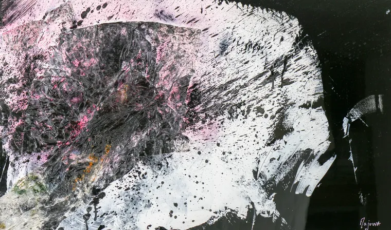 Tableau abstrait contemporain paysage - Majuwa (Michèle Quil), artiste peintre à Villers-lès-Nancy