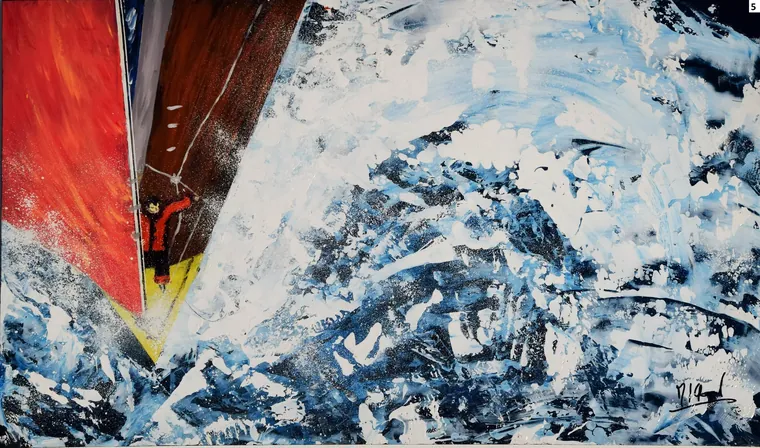 Tableau abstrait contemporain paysage - Majuwa (Michèle Quil), artiste peintre à Villers-lès-Nancy