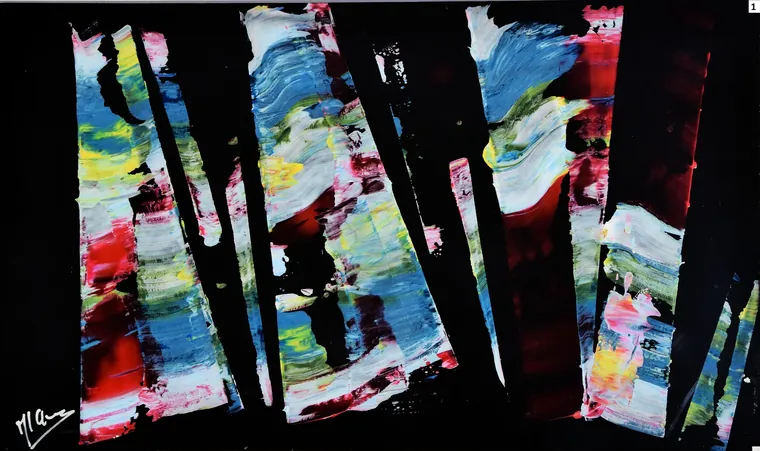 Tableau abstrait contemporain paysage - Majuwa (Michèle Quil), artiste peintre à Villers-lès-Nancy