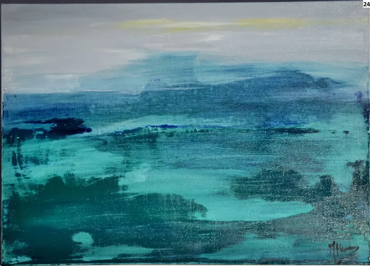 Tableau abstrait contemporain paysage - Majuwa (Michèle Quil), artiste peintre à Villers-lès-Nancy
