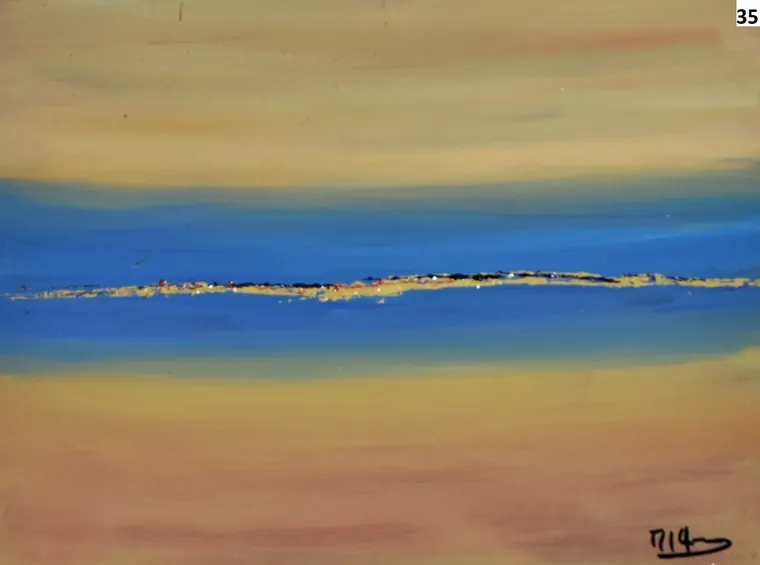 Tableau abstrait contemporain paysage - Majuwa (Michèle Quil), artiste peintre à Villers-lès-Nancy