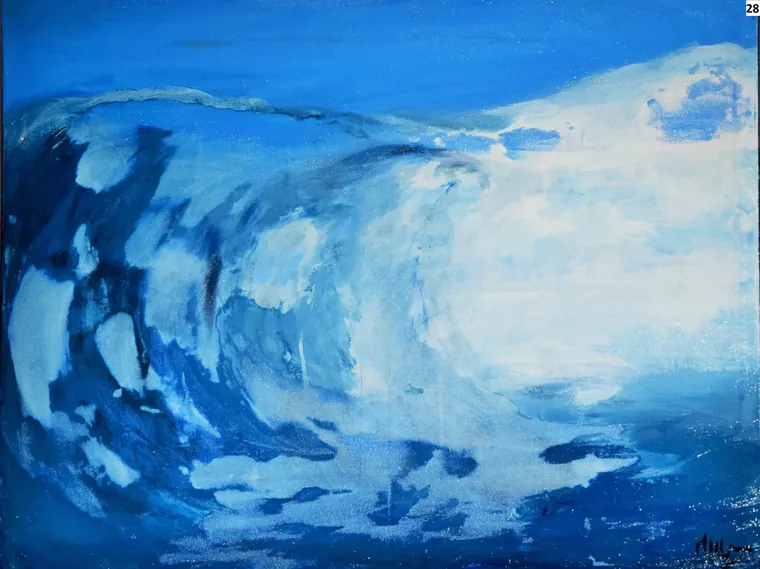 Tableau abstrait contemporain paysage - Majuwa (Michèle Quil), artiste peintre à Villers-lès-Nancy