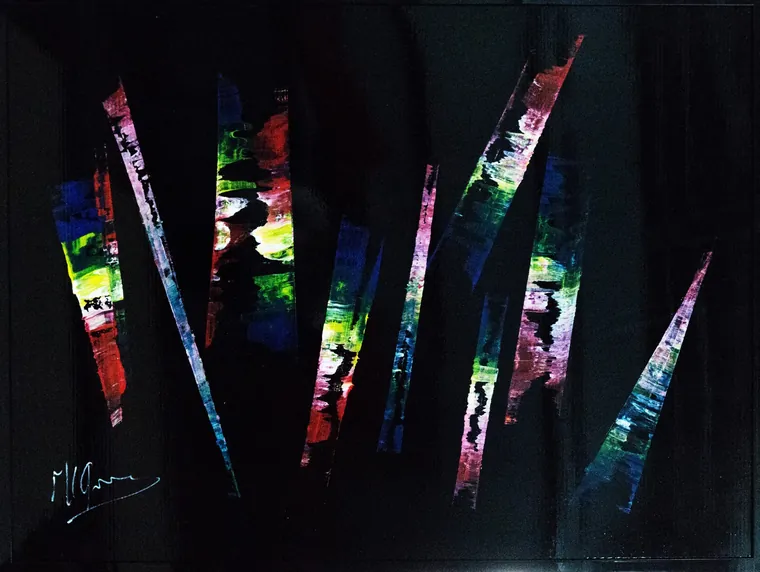 Tableau abstrait contemporain paysage - Majuwa (Michèle Quil), artiste peintre à Villers-lès-Nancy