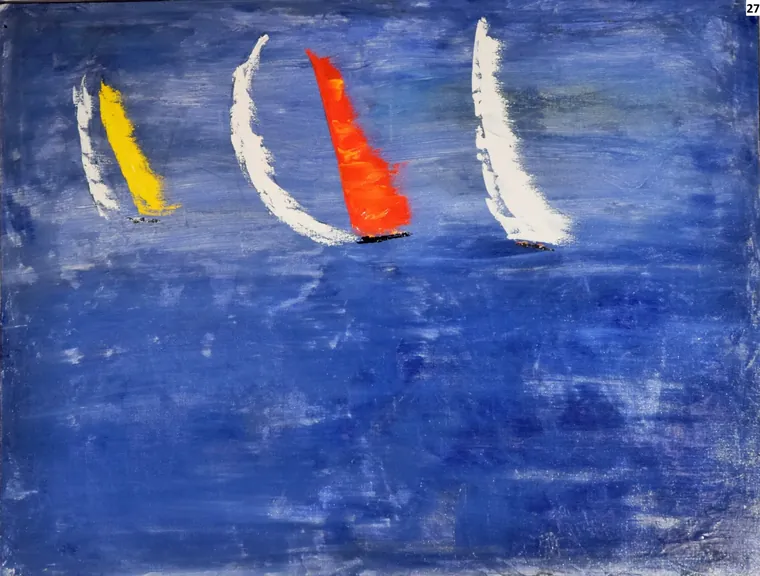 Tableau abstrait contemporain paysage - Majuwa (Michèle Quil), artiste peintre à Villers-lès-Nancy