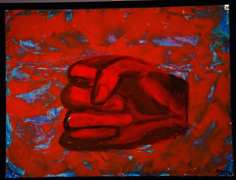 Tableau abstrait contemporain paysage - Majuwa (Michèle Quil), artiste peintre à Villers-lès-Nancy