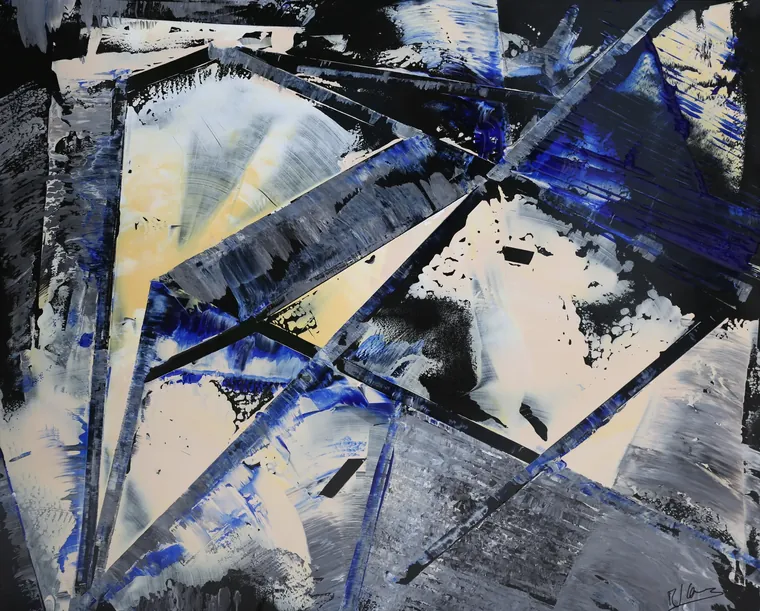 Tableau abstrait contemporain paysage - Majuwa (Michèle Quil), artiste peintre à Villers-lès-Nancy
