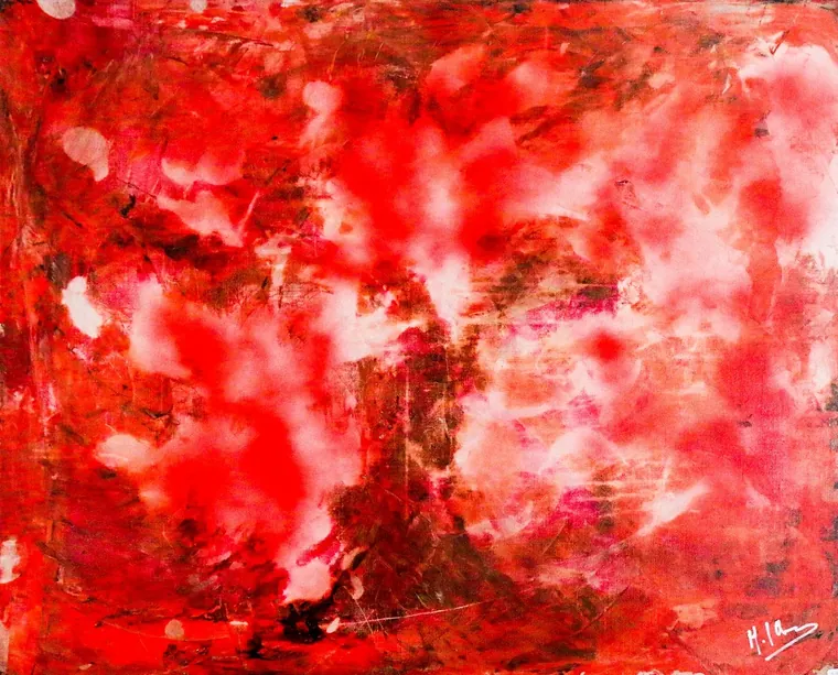 Tableau abstrait contemporain paysage - Majuwa (Michèle Quil), artiste peintre à Villers-lès-Nancy