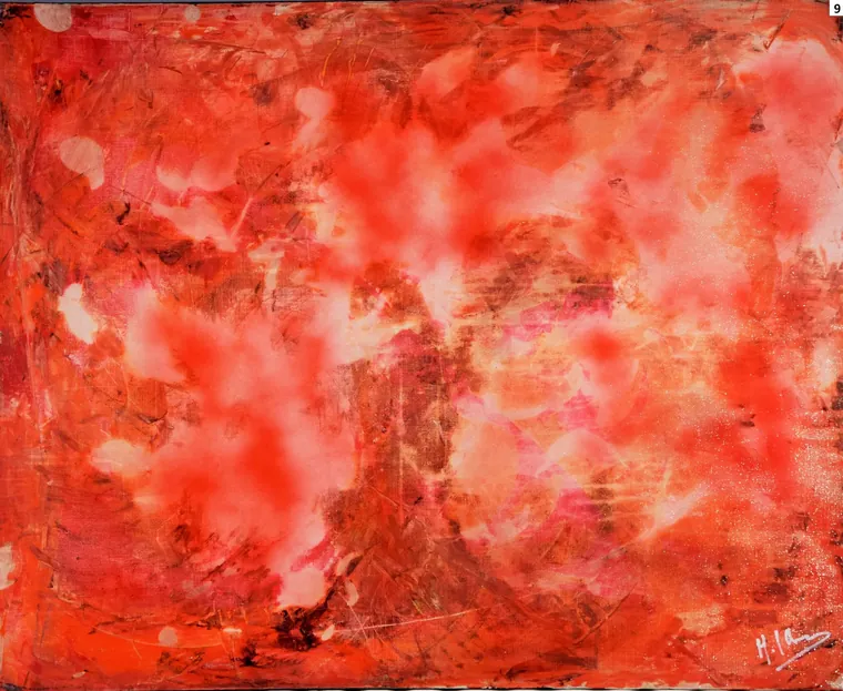 Tableau abstrait contemporain paysage - Majuwa (Michèle Quil), artiste peintre à Villers-lès-Nancy