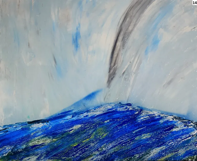 Tableau abstrait contemporain paysage - Majuwa (Michèle Quil), artiste peintre à Villers-lès-Nancy