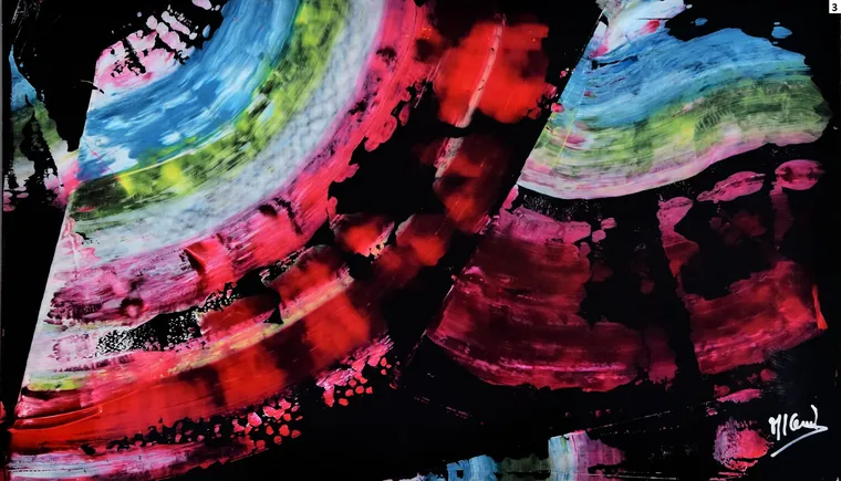 Tableau abstrait contemporain paysage - Majuwa (Michèle Quil), artiste peintre à Villers-lès-Nancy