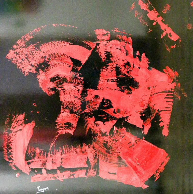 Tableau abstrait contemporain carré - Majuwa (Michèle Quil), artiste peintre à Villers-lès-Nancy