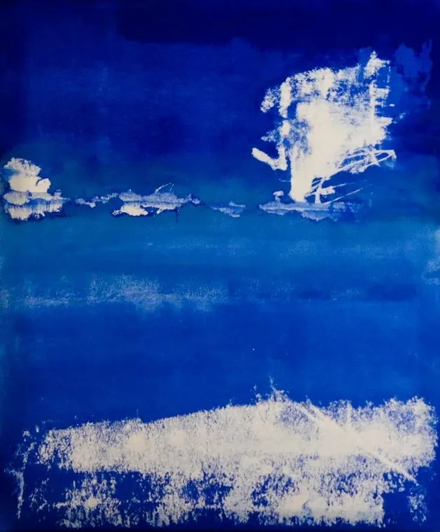 Tableau abstrait contemporain portrait - Majuwa (Michèle Quil), artiste peintre à Villers-lès-Nancy