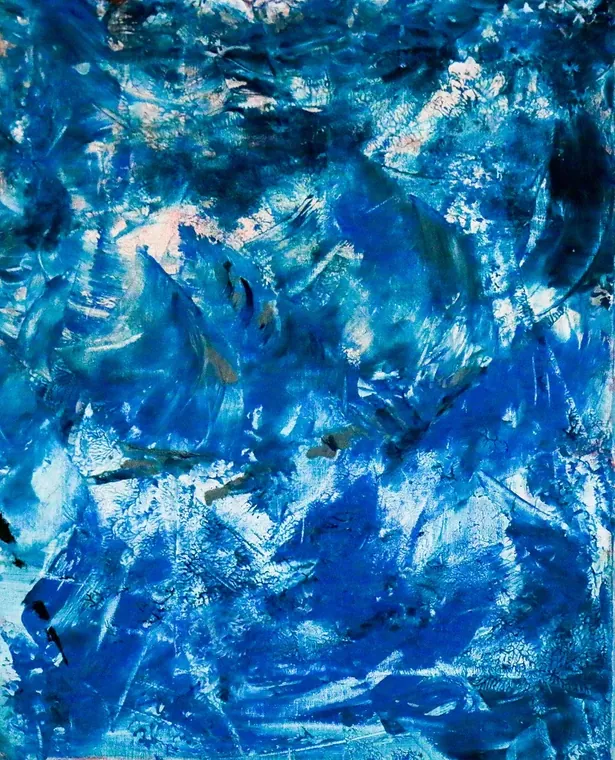 Tableau abstrait contemporain portrait - Majuwa (Michèle Quil), artiste peintre à Villers-lès-Nancy