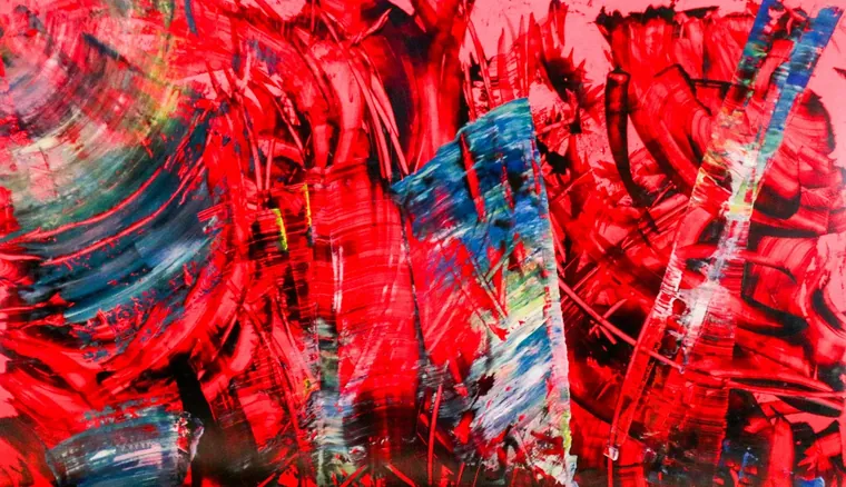 Tableau abstrait contemporain paysage - Majuwa (Michèle Quil), artiste peintre à Villers-lès-Nancy