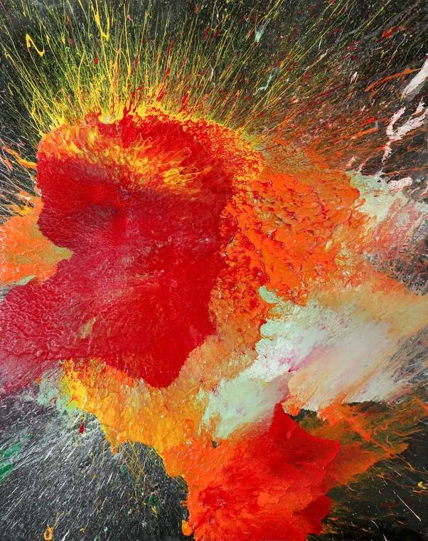 Tableau abstrait contemporain portrait - Majuwa (Michèle Quil), artiste peintre à Villers-lès-Nancy