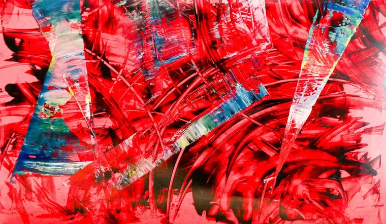 Tableau abstrait contemporain paysage - Majuwa (Michèle Quil), artiste peintre à Villers-lès-Nancy