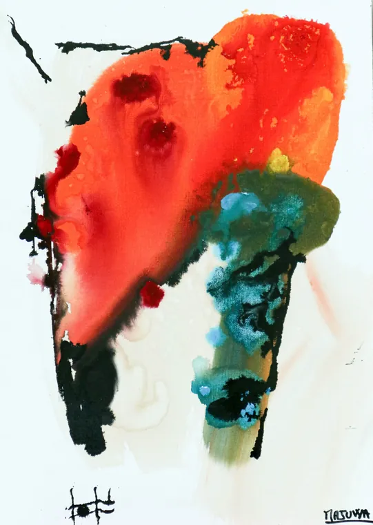 Tableau abstrait contemporain portrait - Majuwa (Michèle Quil), artiste peintre à Villers-lès-Nancy