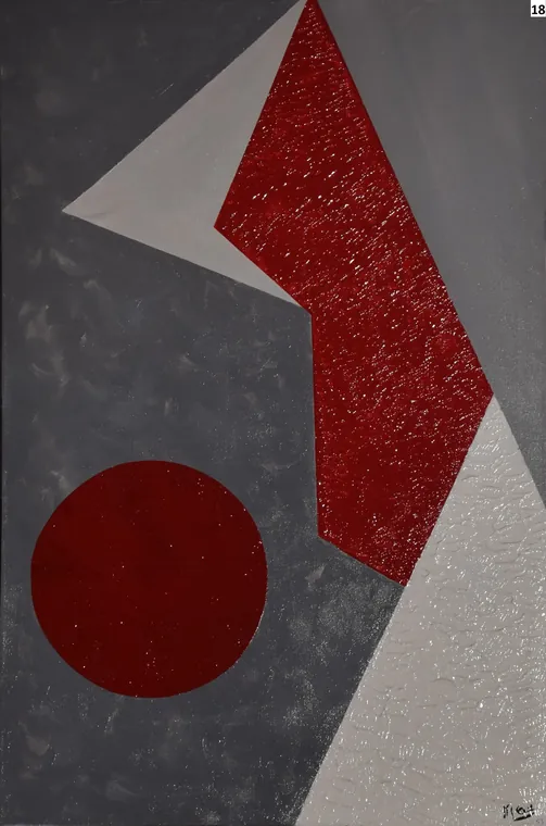Tableau abstrait contemporain portrait - Majuwa (Michèle Quil), artiste peintre à Villers-lès-Nancy